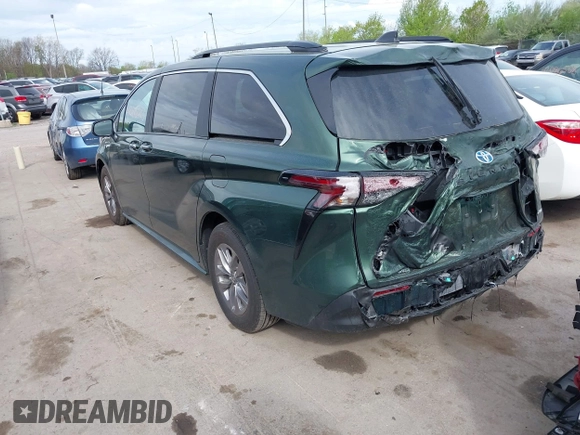 2025 Toyota Sienna XLE z VIN 5TDJSKFC5SS166414, wystawiony jako IAAI lot #42105323 z przebiegiem 2 270 mil mil oraz . Historia ofert i sprzedaży dostępna na DreamBid. Obrazek 3.