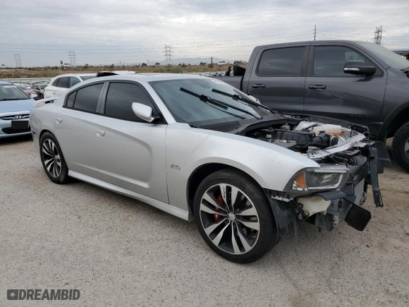 2012 Dodge Charger SRT8 with VIN 2C3CDXEJ6CH114987, listed as a Copart auction lot 87500795 with 165,176 mi miles and Salvage Title. Bid and sale history available at carsss.com. Image 4.