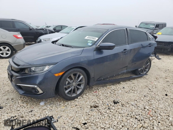 2019 Honda Civic Sedan EX with VIN JHMFC1F31KX003734, listed as a Copart auction lot 46680985 with 30,722 mi miles and Salvage Title. Bid and sale history available at carsss.com. Image 1.