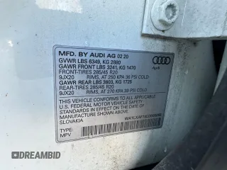 2020 Audi Q7 Premium Plus with VIN WA1LXAF74LD005065, listed as a Copart auction lot 52918075 with 88,978 mi miles and Clean Title. Bid and sale history available at carsss.com. Image 10.