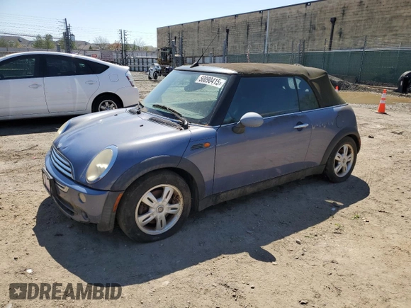 2006 MINI Convertible with VIN WMWRF33556TG14421, listed as a Copart auction lot 50090415 with 136,736 mi miles and Non repairable. Bid and sale history available at DreamBid. Image 1.