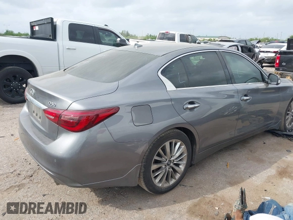 2021 Infiniti Q50 Luxe with VIN JN1EV7BP6MM702593, listed as a IAAI auction lot 41945690 with 53,083 mi miles and . Bid and sale history available at DreamBid. Image 4.