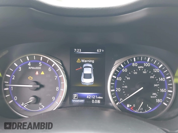 2018 Infiniti Q60 Red Sport 400 with VIN JN1FV7EL7JM631445, listed as a IAAI auction lot 42244030 with 42,121 mi miles and . Bid and sale history available at DreamBid. Image 7.