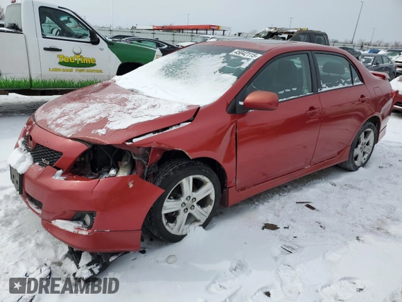 2009 Toyota Corolla XRS with VIN 1NXBE40E59Z102022, listed as a Copart auction lot 45042115 with 92,626 mi miles and Salvage Title. Bid and sale history available at carsss.com. Image 1.