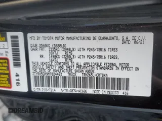 2021 Toyota Tacoma SR with VIN 3TYRX5GN9MT024483, listed as a Copart auction lot 55847115 with 22,523 mi miles and Salvage title. Bid and sale history available at DreamBid. Image 12.