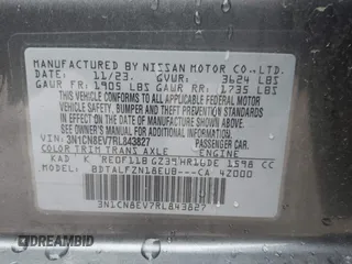 2024 Nissan Versa SV z VIN 3N1CN8EV7RL843827, wystawiony jako IAAI lot #41741043 z przebiegiem 9 062 mil mil oraz . Historia ofert i sprzedaży dostępna na DreamBid. Obrazek 9.