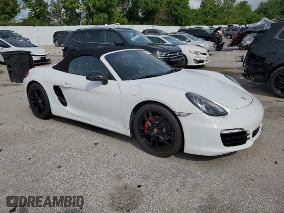 2014 Porsche Boxster S with VIN WP0CB2A85ES140936, listed as a Copart auction lot 60685185 with 64,359 mi miles and Salvage title. Bid and sale history available at DreamBid. Image 4.