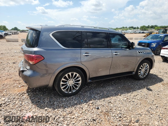 2016 Infiniti QX80 with VIN JN8AZ2NE2G9123772, listed as a Copart auction lot 63665105 with 98,304 mi miles and Salvage title. Bid and sale history available at DreamBid. Image 3.