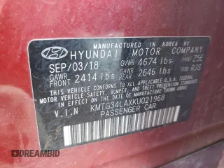 2019 Genesis G70 Advanced with VIN KMTG34LAXKU021968, listed as a Copart auction lot 81105634 with 67,479 mi miles and Salvage Title. Bid and sale history available at DreamBid. Image 13.