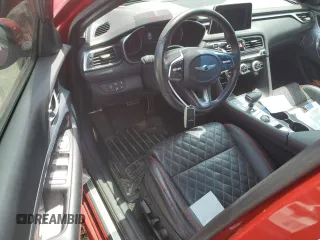 2019 Genesis G70 3.3T Advanced with VIN KMTG34LE3KU021961, listed as a Copart auction lot 65022834 with 45,498 mi miles and Salvage Title. Bid and sale history available at carsss.com. Image 8.
