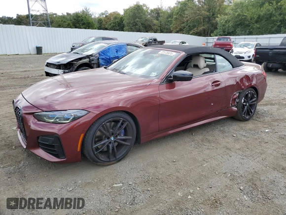 2022 BMW 4 Series M440i xDrive with VIN WBA63AT09NCL01453, listed as a Copart auction lot 72575524 with 30,646 mi miles and Salvage title. Bid and sale history available at DreamBid. Image 1.