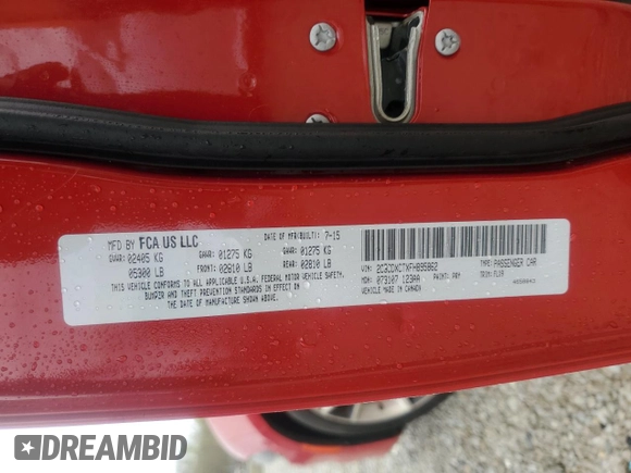 2015 Dodge Charger RT with VIN 2C3CDXCTXFH895862, listed as a Copart auction lot 51702465 with 115,380 mi miles and Non Repairable. Bid and sale history available at DreamBid. Image 12.