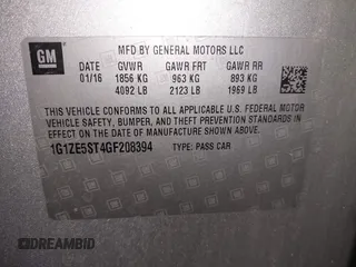 2016 Chevrolet Malibu LT with VIN 1G1ZE5ST4GF208394, listed as a IAAI auction lot 41629609 with 131,240 mi miles and . Bid and sale history available at DreamBid. Image 9.