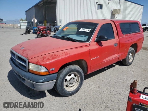 1999 Dodge Dakota SLT with VIN 1B7FL26X0XS114581, listed as a Copart auction lot 54607174 with 0 mi miles and Clean Title. Bid and sale history available at carsss.com. Image 1.