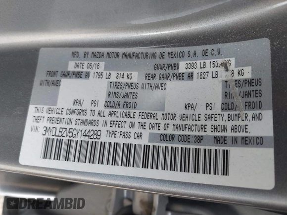 2016 Scion iA z VIN 3MYDLBZV5GY144289, wystawiony jako IAAI lot #42247688 z przebiegiem 107 958 mil mil oraz . Historia ofert i sprzedaży dostępna na DreamBid. Obrazek 9.