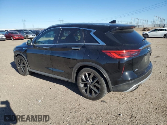 2019 Infiniti QX50 Essential with VIN 3PCAJ5M31KF133096, listed as a Copart auction lot 50340905 with 77,112 mi miles and Salvage Title. Bid and sale history available at DreamBid. Image 2.
