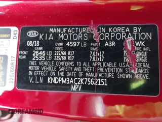 2019 Kia Sportage LX with VIN KNDPM3AC2K7562151, listed as a IAAI auction lot 41815081 with 119,508 mi miles and . Bid and sale history available at carsss.com. Image 9.