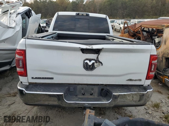 2022 Ram 3500 Laramie with VIN 3C63R3ML9NG141586, listed as a Copart auction lot 76458344 with 0 mi miles and Salvage Title. Bid and sale history available at carsss.com. Image 6.