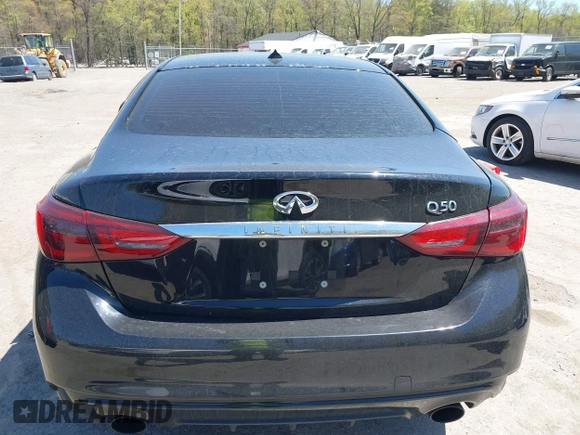 2018 Infiniti Q50 3.0t LUXE with VIN JN1EV7AP8JM357872, listed as a IAAI auction lot 42059854 with 111,640 mi miles. Bid and sale history available at carsss.com. Image 15.