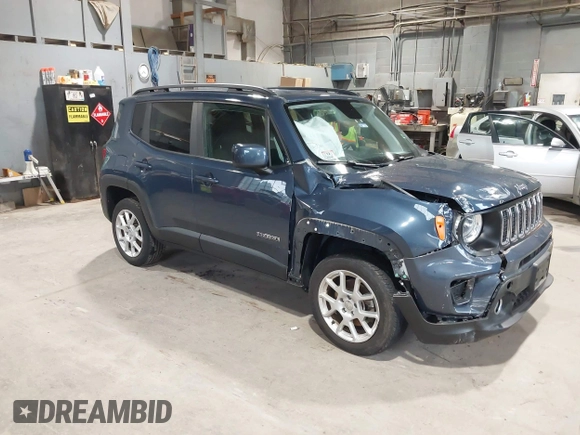 2020 Jeep Renegade Latitude with VIN ZACNJBBBXLPL56884, listed as a IAAI auction lot 39932114 with 27,431 mi miles. Bid and sale history available at carsss.com. Image 1.