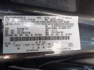 2016 Ford Focus SE with VIN 1FADP3F23GL392347, listed as a IAAI auction lot 39951722 with 143,679 mi miles. Bid and sale history available at carsss.com. Image 9.