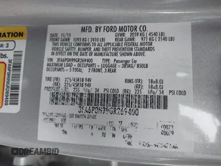 2016 Ford Fusion SE with VIN 3FA6P0H99GR269400, listed as a IAAI auction lot 42419619 with 165,719 mi miles and . Bid and sale history available at DreamBid. Image 9.