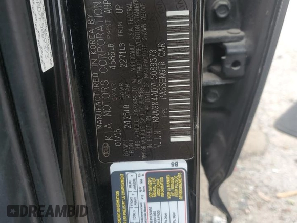 2015 Kia Optima Hybrid EX with VIN KNAGN4AD7F5089373, listed as a Copart auction lot 51082735 with 93,202 mi miles and Salvage Title. Bid and sale history available at carsss.com. Image 12.