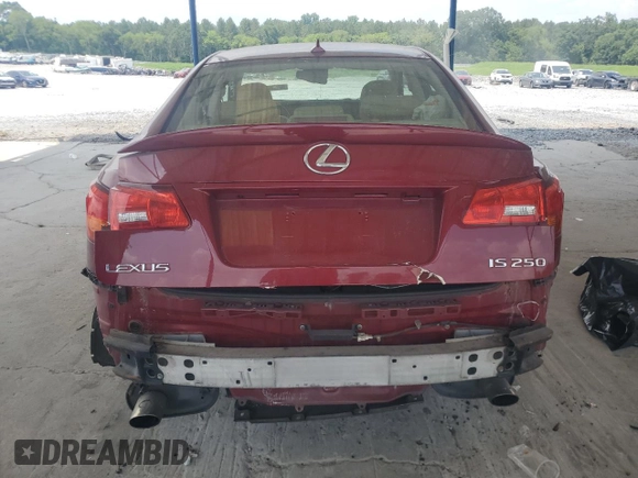 2008 Lexus IS 250 with VIN JTHBK262085078248, listed as a Copart auction lot 62390125 with 132,231 mi miles and Salvage title. Bid and sale history available at DreamBid. Image 6.