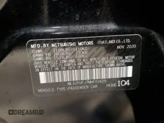2021 Mitsubishi Mirage ES with VIN ML32FUFJ7MHF01625, listed as a Copart auction lot 49627245 with Not provided miles and Salvage title. Bid and sale history available at DreamBid. Image 14.