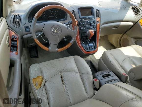 2002 Lexus RX 300 with VIN JTJGF10U620126434, listed as a Copart auction lot 74111264 with 213,859 mi miles and Salvage Title. Bid and sale history available at carsss.com. Image 8.