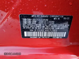 2024 Subaru Impreza with VIN JF1GUABC4R8252869, listed as a Copart auction lot 82864834 with 13,940 mi miles and Salvage Title. Bid and sale history available at carsss.com. Image 12.