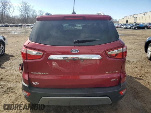 2021 Ford EcoSport Titanium z VIN MAJ6S3KL9MC395397, wystawiony jako Copart lot #49327885 z przebiegiem 46 786 mil mil oraz Szkody całkowita. Historia ofert i sprzedaży dostępna na DreamBid. Obrazek 6.