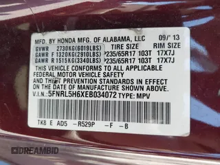 2014 Honda Odyssey EX-L с VIN 5FNRL5H6XEB034072, выставлен на аукционе IAAI как лот 42437970 с пробегом 61 830 миль миль и . История ставок и продаж доступна на DreamBid. Изображение 9.