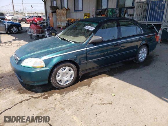 1998 Honda Civic DX with VIN JHMEJ6625WS000750, listed as a Copart auction lot 62486554 with 149,369 mi miles and Salvage Title. Bid and sale history available at DreamBid. Image 1.