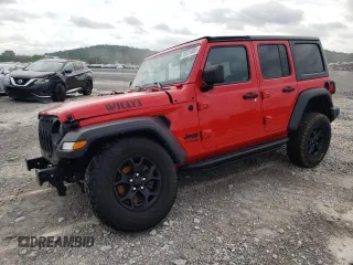 2021 Jeep Wrangler Unlimited Willys with VIN 1C4HJXDG8MW650763, listed as a Copart auction lot 59515805 with 52,749 mi miles and Salvage title. Bid and sale history available at DreamBid. Image 1.