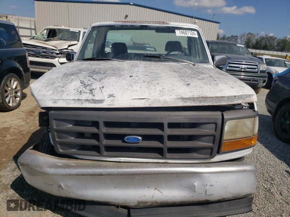 1993 Ford F-150 with VIN 1FTEF15Y5PNA80997, listed as a Copart auction lot 74607124 with 195,452 mi miles and Salvage Title. Bid and sale history available at carsss.com. Image 5.