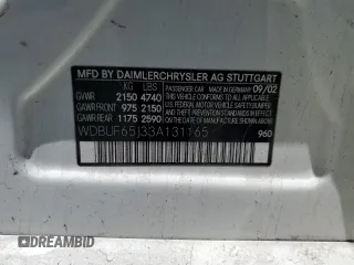 2003 Mercedes-Benz E 320 z VIN WDBUF65J33A131165, wystawiony jako Copart lot #58380895 z przebiegiem Nie podano mil oraz Szkoda całkowita • Salvage title. Historia ofert i sprzedaży dostępna na DreamBid. Obrazek 13.