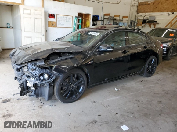 2020 Acura TLX w/A-Spec Pkg with VIN 19UUB3F66LA002442, listed as a Copart auction lot 57103055 with 92,005 mi miles and Salvage title. Bid and sale history available at DreamBid. Image 1.