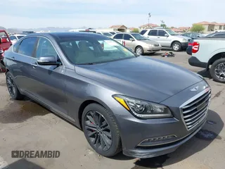 2017 Genesis G80 3.8L z VIN KMHGN4JE2HU167543, wystawiony jako IAAI lot #42248719 z przebiegiem 82 574 mil mil oraz . Historia ofert i sprzedaży dostępna na DreamBid. Obrazek 1.
