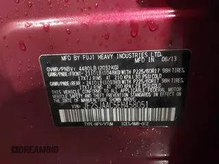 2014 Subaru Forester 2.5i with VIN JF2SJAAC5EH458051, listed as a IAAI auction lot 41942035 with 54,111 mi miles. Bid and sale history available at carsss.com. Image 9.