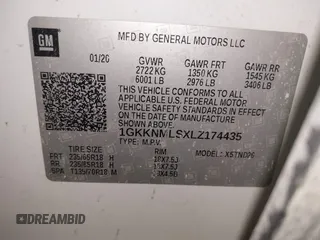 2020 GMC Acadia SLT with VIN 1GKKNMLSXLZ174435, listed as a IAAI auction lot 41437261 with 71,005 mi miles and . Bid and sale history available at DreamBid. Image 9.
