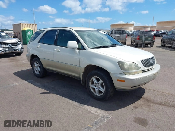 2000 Lexus RX 300 with VIN JT6GF10U3Y0050934, listed as a IAAI auction lot 41778583 with 177,889 mi miles and . Bid and sale history available at carsss.com. Image 1.
