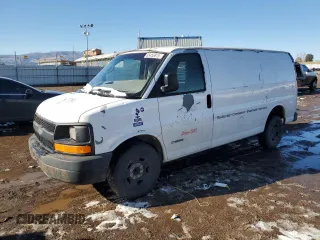 2005 Chevrolet Express Cargo Van with VIN 1GCGG25V651264142, listed as a Copart auction lot 88455815 with 244,162 mi miles and Salvage Title. Bid and sale history available at carsss.com. Image 1.