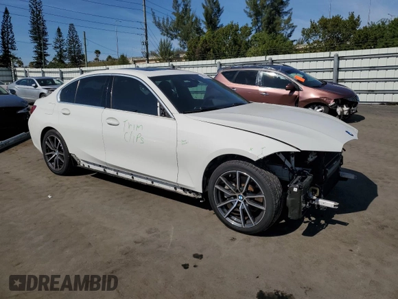 2019 BMW 3 Series 330i with VIN 3MW5R1J59K8B02494, listed as a Copart auction lot 43181165 with 55,183 mi miles and Salvage Title. Bid and sale history available at carsss.com. Image 4.