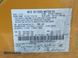 2021 Ford EcoSport Titanium z VIN MAJ3S2KE0MC449135, wystawiony jako IAAI lot #41345463 z przebiegiem 69 221 mil mil oraz . Historia ofert i sprzedaży dostępna na DreamBid. Obrazek 9.