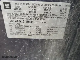2016 Chevrolet Equinox LT with VIN 2GNALCEK1G1186886, listed as a Copart auction lot 84854164 with 104,514 mi miles and Salvage Title. Bid and sale history available at carsss.com. Image 13.