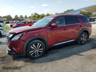 2023 Nissan Pathfinder Platinum with VIN 5N1DR3DH6PC235600, listed as a Copart auction lot 74945274 with 25,150 mi miles and Salvage Title. Bid and sale history available at carsss.com. Image 1.