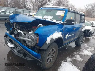 2023 Ford Bronco with VIN 1FMEE5DP4PLA83710, listed as a IAAI auction lot 41624480 with 40,934 mi miles. Bid and sale history available at carsss.com. Image 2.