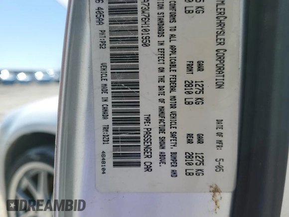 2006 Chrysler 300 C SRT8 with VIN 2C3KA73W76H101950, listed as a Copart auction lot 48501125 with 144,696 mi miles and Salvage Title. Bid and sale history available at carsss.com. Image 14.