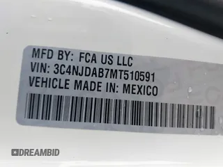 2021 Jeep Compass Freedom with VIN 3C4NJDAB7MT510591, listed as a IAAI auction lot 41723328 with 78,436 mi miles and . Bid and sale history available at carsss.com. Image 9.